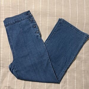 J.Crew slim wide leg stripe pants